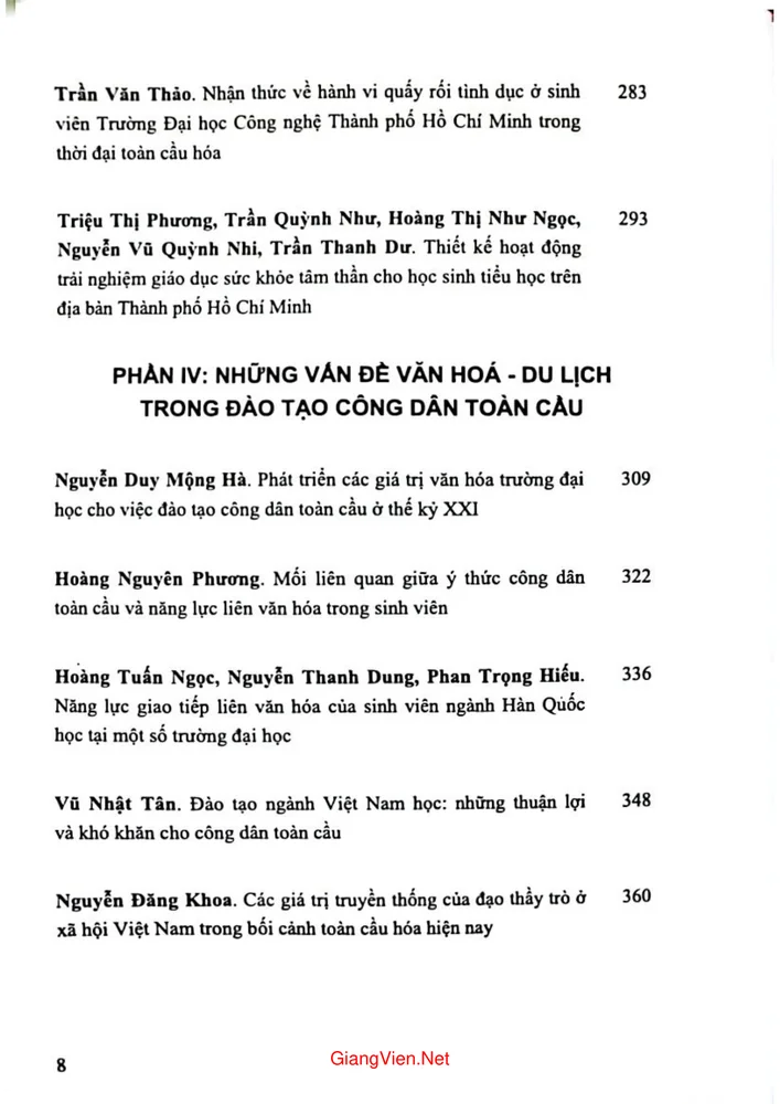 Trang 4 - Ảnh minh họa nội dung sách Đào tạo công dân toàn cầu trong lĩnh vực khoa học xã hội và nhân văn ở các trường đại học ngoài công lập ở Việt Nam