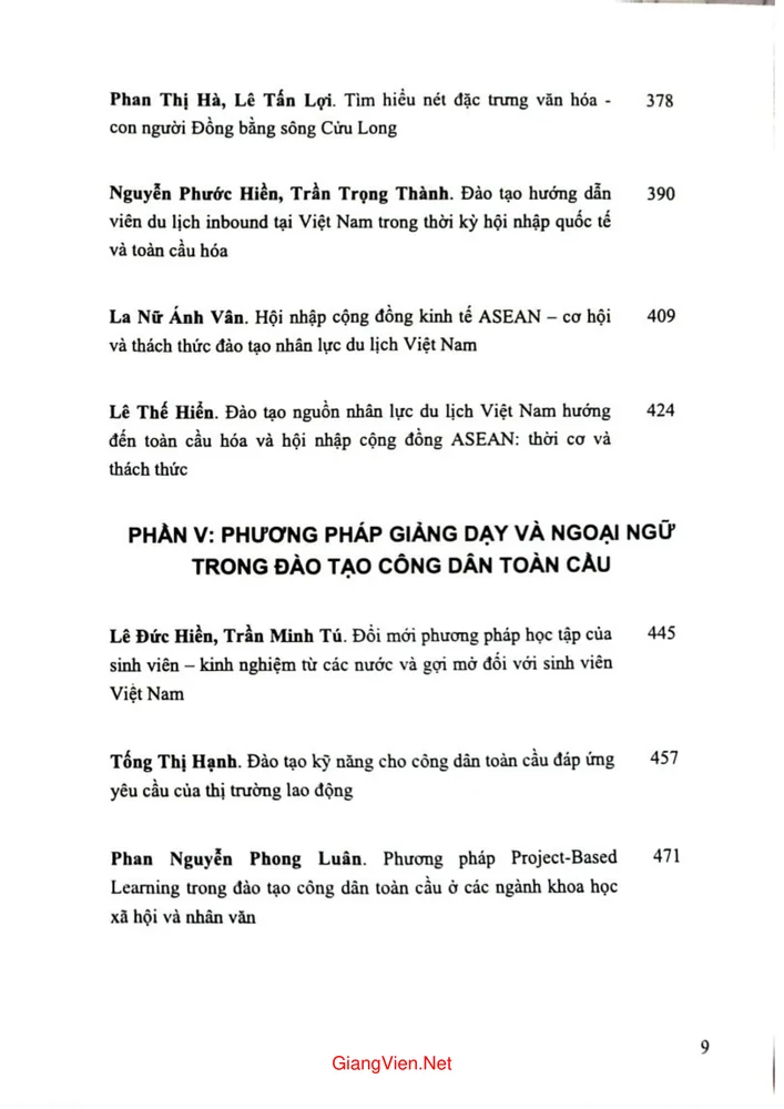 Trang 5 - Ảnh minh họa nội dung sách Đào tạo công dân toàn cầu trong lĩnh vực khoa học xã hội và nhân văn ở các trường đại học ngoài công lập ở Việt Nam