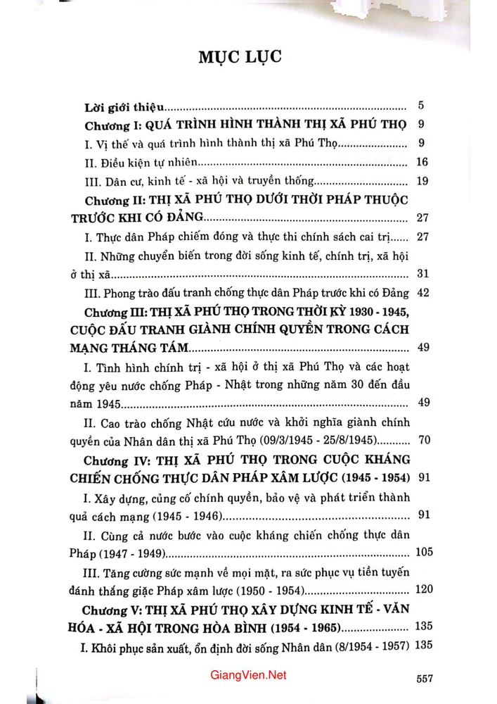 Trang 1 - Ảnh minh họa nội dung sách Lịch sử 120 năm thị xã Phú Thọ từ năm 1903 đến 2023