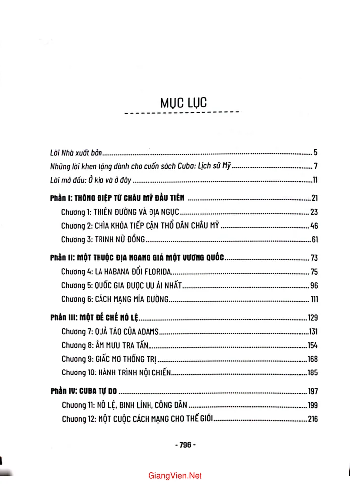 Trang 1 - Ảnh minh họa nội dung sách Cu Ba lịch sử Mỹ