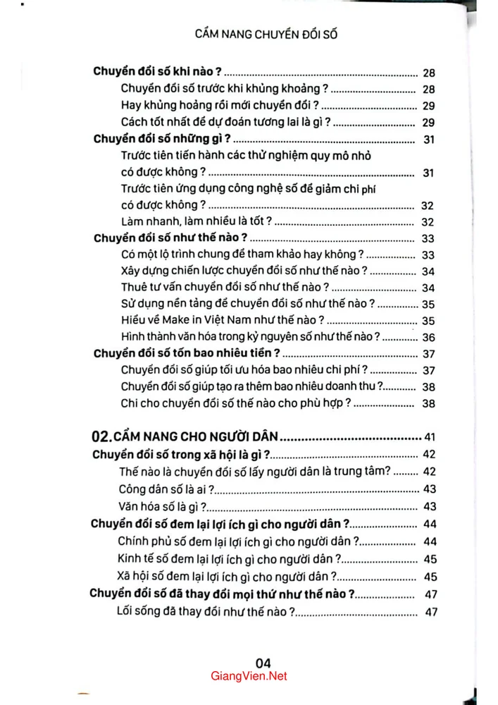 Trang 2 - Ảnh minh họa nội dung sách Cẩm nang chuyển đổi số