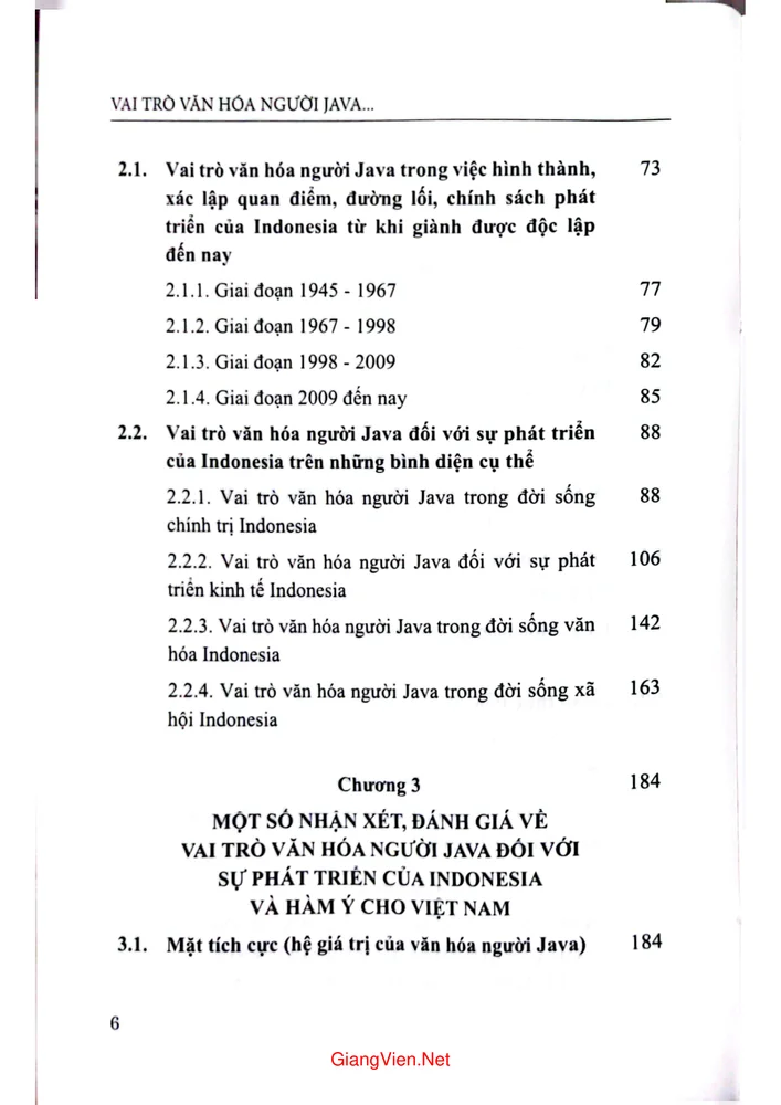 Trang 2 - Ảnh minh họa nội dung sách Vai trò văn hóa người Java đối với sự phát triển của Indonesia