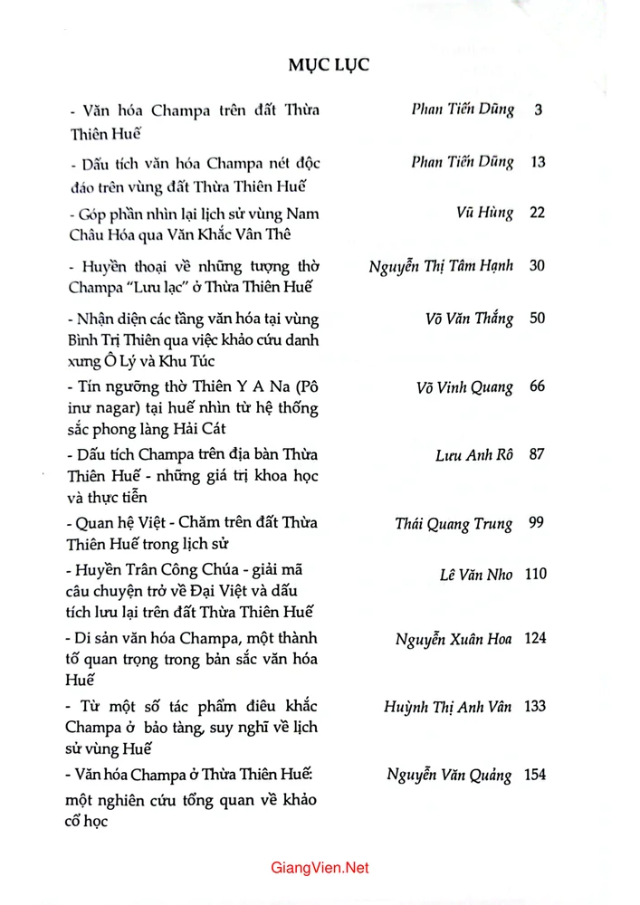 Trang 1 - Ảnh minh họa nội dung sách Văn hóa Champa trên đất Thừa Thiên Huế