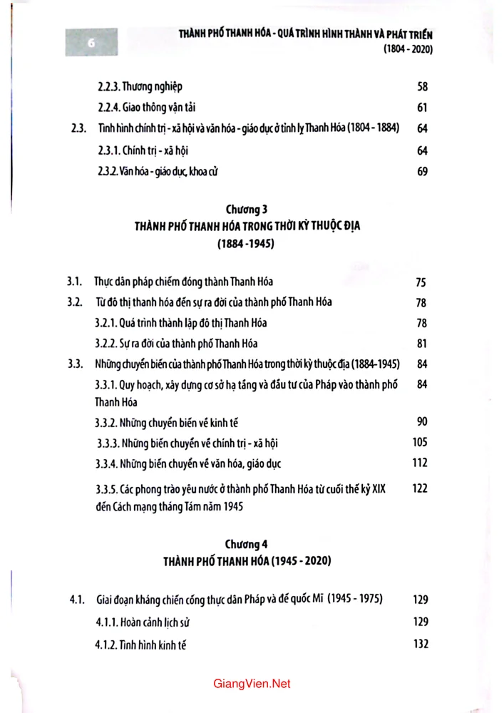 Trang 2 - Ảnh minh họa nội dung sách Thành phố Thanh Hóa quá trình hình thành và phát triển 1804 đến 2020