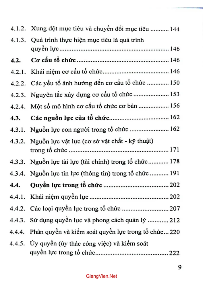 Trang 5 - Ảnh minh họa nội dung sách Bài giảng tổ chức học