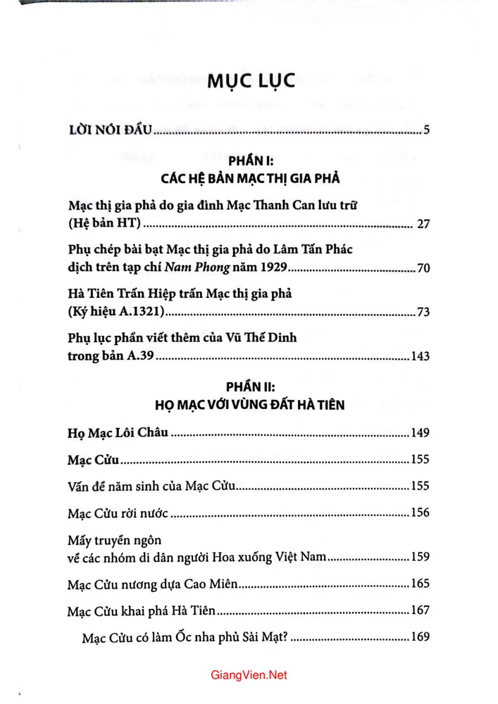 Trang 1 - Ảnh minh họa nội dung sách Mạc Thị gia phả (Họ Mạc với vùng đất Hà Tiên)