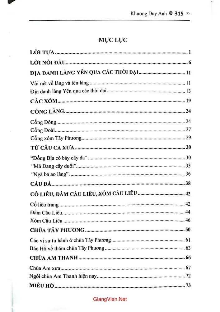 Trang 1 - Ảnh minh họa nội dung sách Làng Yên tản mạn làng xưa chuyện cũ