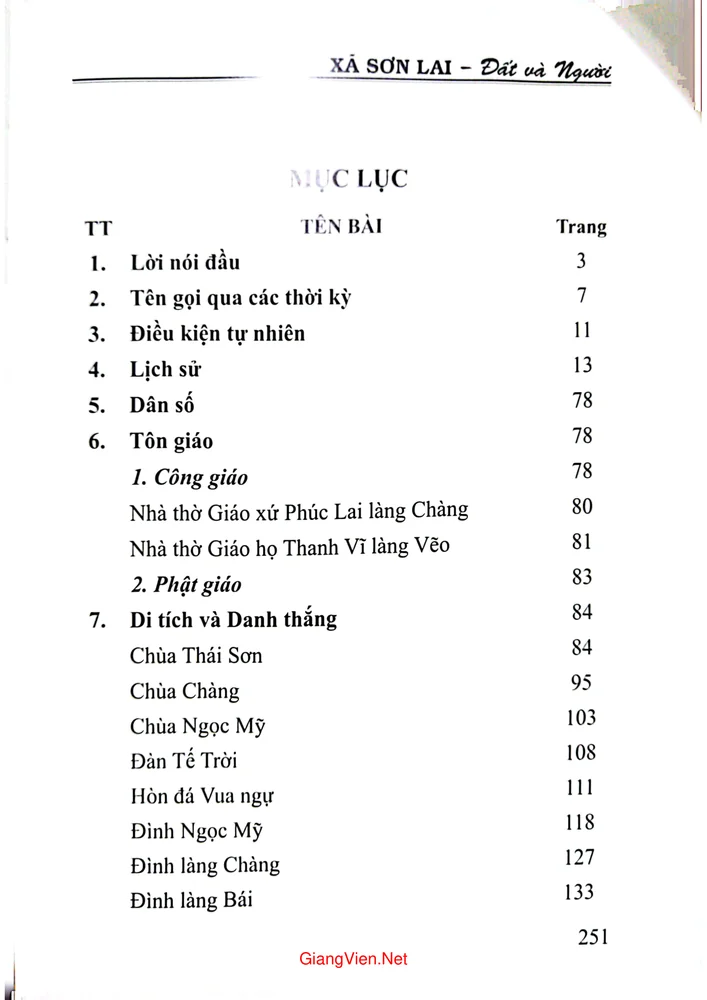 Trang 1 - Ảnh minh họa nội dung sách Xã Sơn Lai đất và người