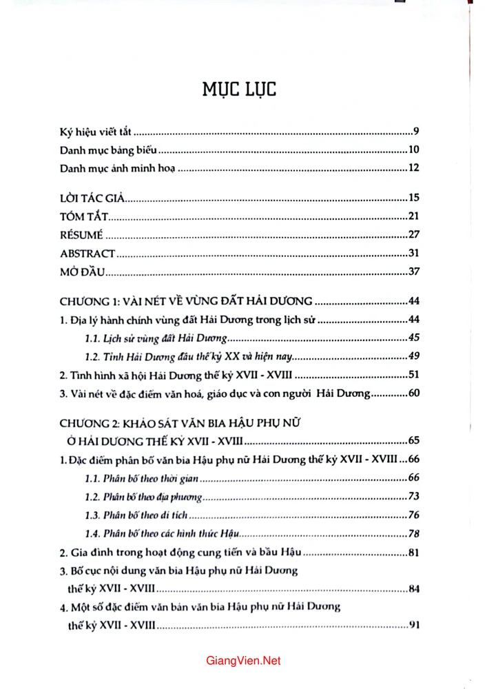 Trang 1 - Ảnh minh họa nội dung sách Hoạt động cung tiến và bầu hậu của phụ nữ Hải Dương qua bia hậu thế kỷ XVII và XVIII