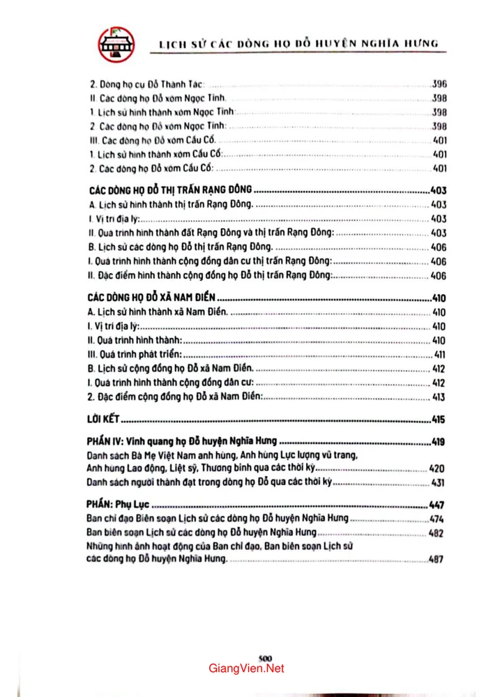 Trang 6 - Ảnh minh họa nội dung sách Lịch sử các dòng họ Đỗ huyện Nghĩa Hưng
