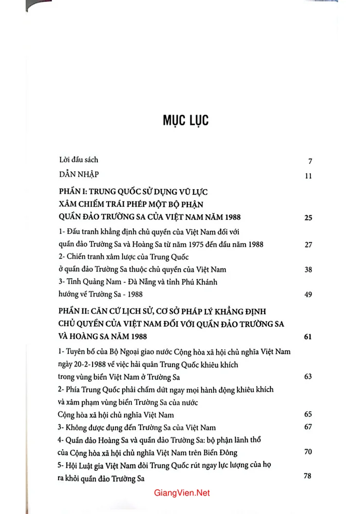 Trang 1 - Ảnh minh họa nội dung sách Trường Sa 1988 hồ sơ một sự kiện cụ thể