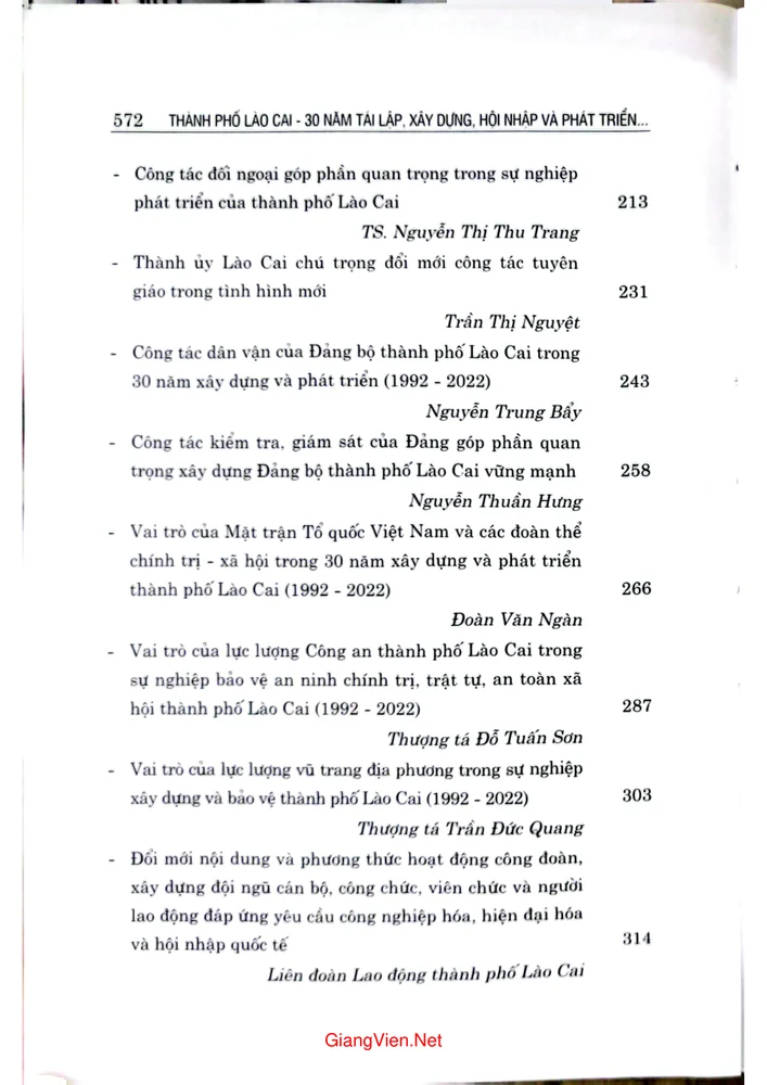 Trang 3 - Ảnh minh họa nội dung sách Thành phố Lào Cai 30 năm tái lập, xây dựng hội nhập và phát triển 1992 đến 2022