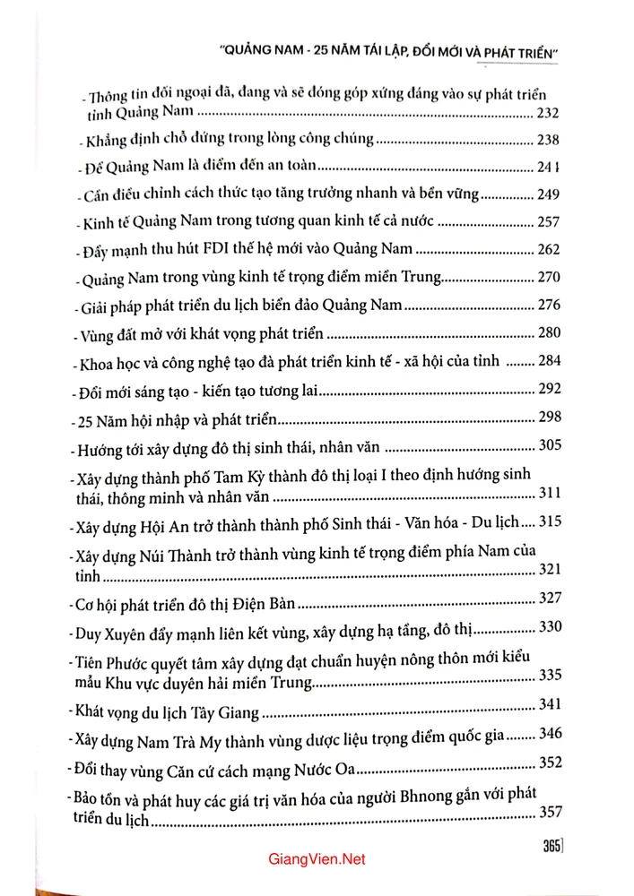 Trang 3 - Ảnh minh họa nội dung sách Quảng Nam 25 năm tái lập, hình thành và phát triển