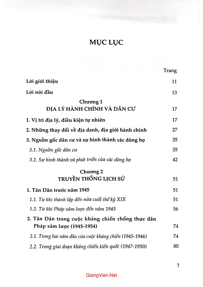 Trang 1 - Ảnh minh họa nội dung sách Truyền thống lịch sử và văn hóa xã Tân Dân, khởi thủy đến năm 2021