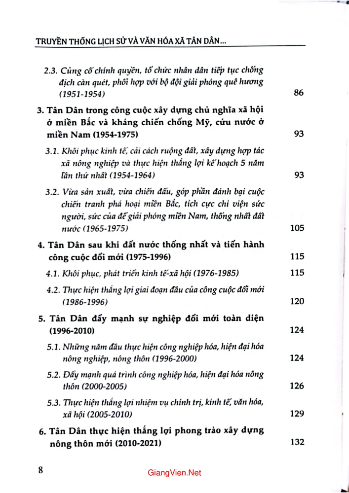 Trang 2 - Ảnh minh họa nội dung sách Truyền thống lịch sử và văn hóa xã Tân Dân, khởi thủy đến năm 2021