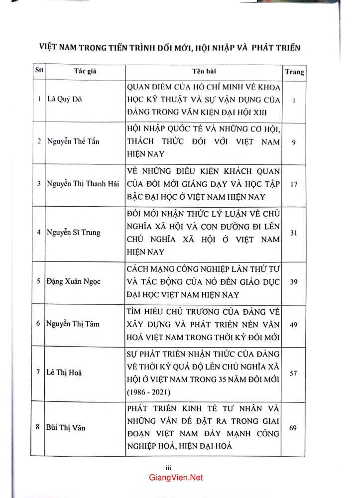 Trang 1 - Ảnh minh họa nội dung sách Kỷ yếu Hội thảo khoa học Việt Nam trong tiến trình đổi mới, hội nhập, phát triển năm 2022