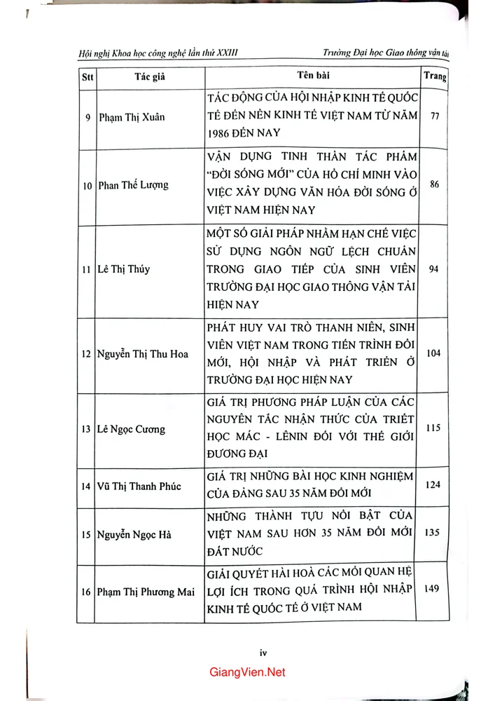 Trang 2 - Ảnh minh họa nội dung sách Kỷ yếu Hội thảo khoa học Việt Nam trong tiến trình đổi mới, hội nhập, phát triển năm 2022