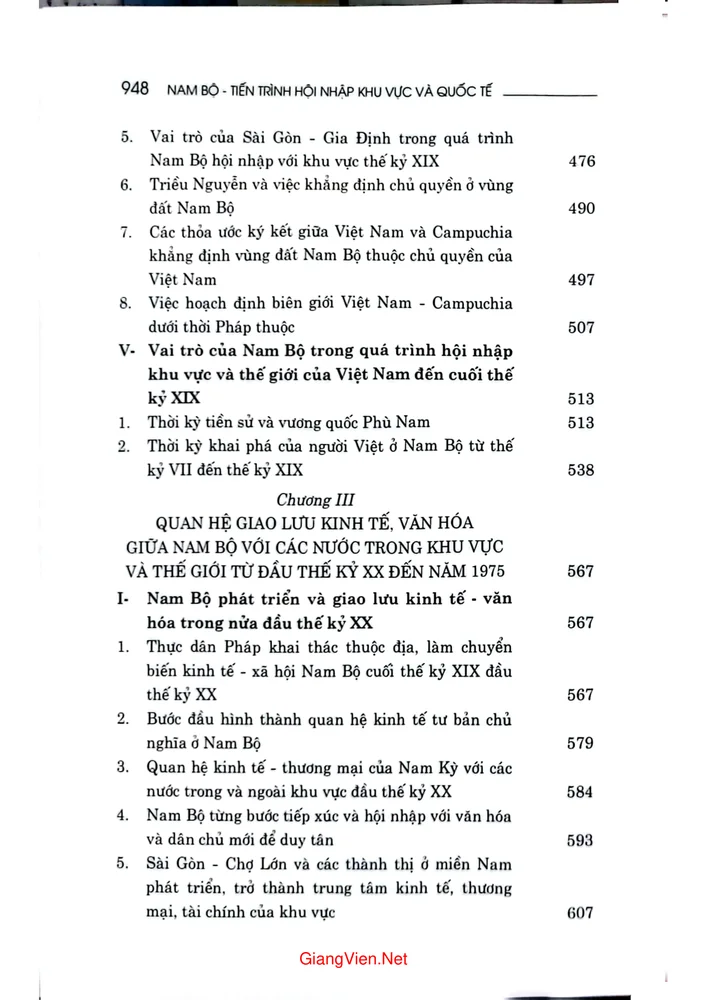 Trang 3 - Ảnh minh họa nội dung sách Nam Bộ tiến trình hội nhập khu vực và quốc tế