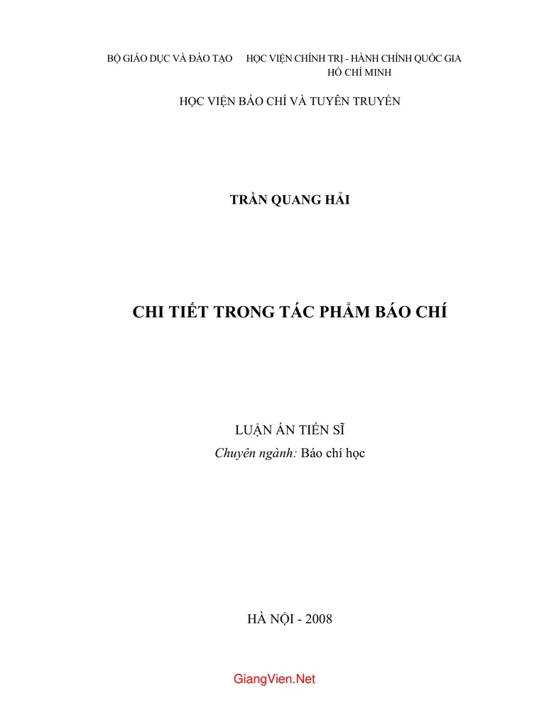 Chi tiết trong tác phẩm báo chí