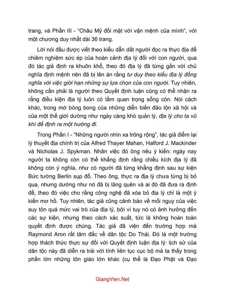 Trang 2 - Ảnh minh họa nội dung sách Sự minh định của địa lý