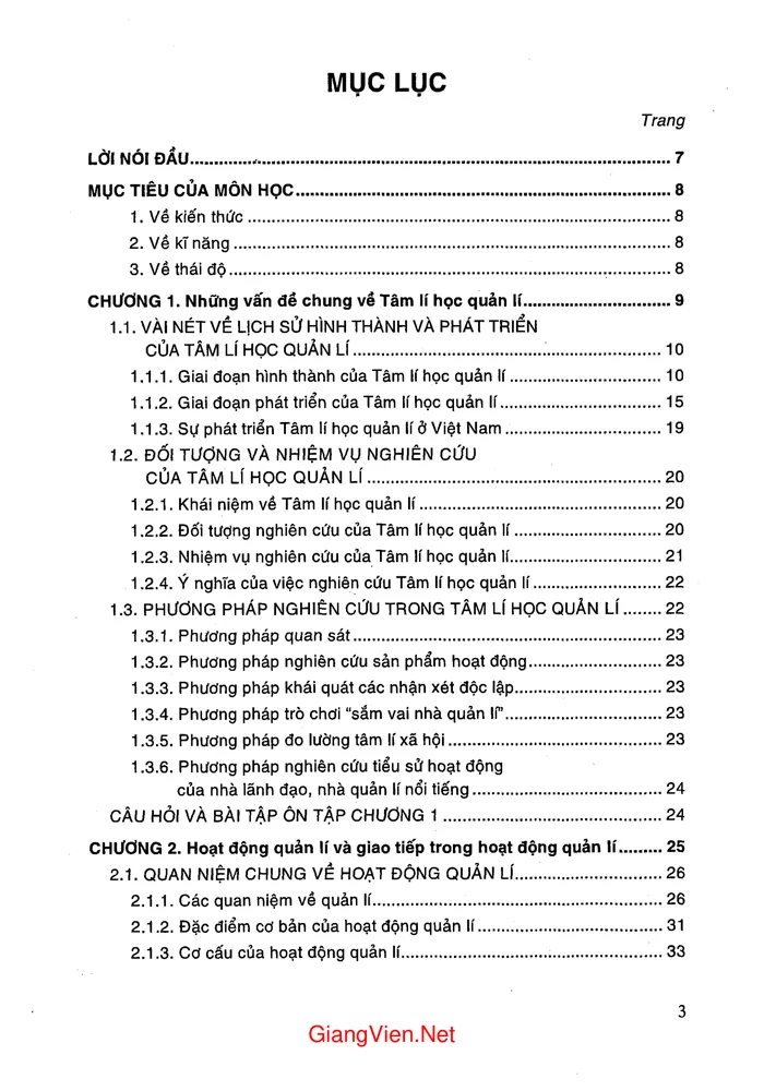 Trang 1 - Ảnh minh họa nội dung sách Giáo trình tâm lý học quản lý (tác giả Đỗ Văn Đoạt)