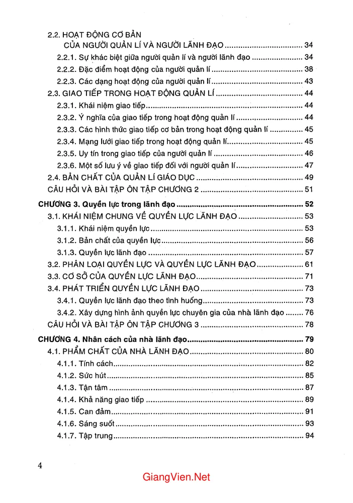 Trang 2 - Ảnh minh họa nội dung sách Giáo trình tâm lý học quản lý (tác giả Đỗ Văn Đoạt)