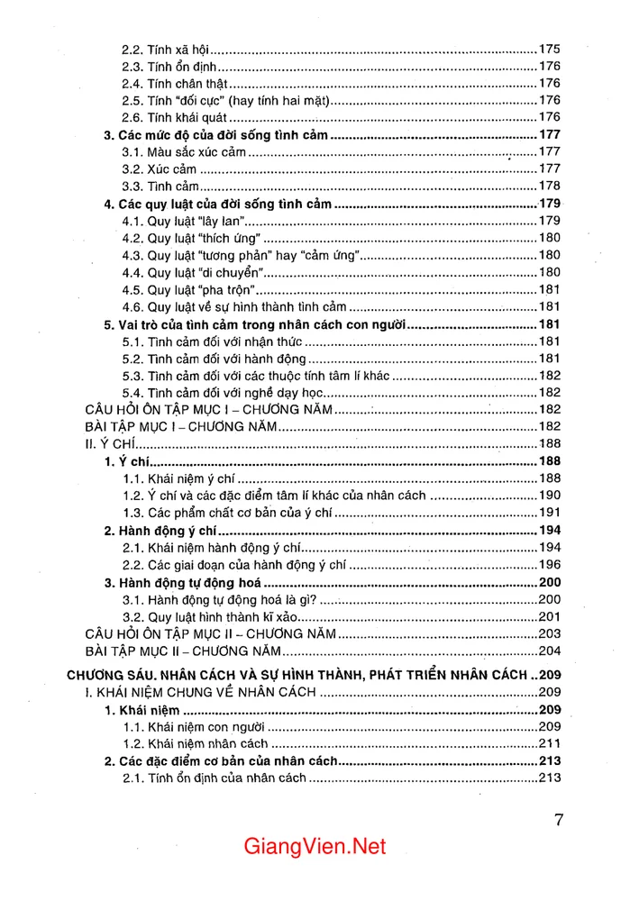 Trang 5 - Ảnh minh họa nội dung sách Giáo trình Tâm lý học đại cương (tác giả Nguyễn Xuân Thức)