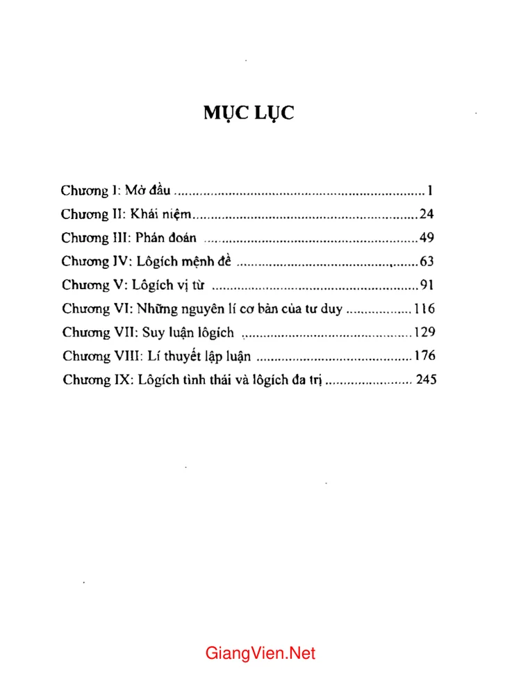 Trang 1 - Ảnh minh họa nội dung sách Giáo trình nhập môn logic học hình thức