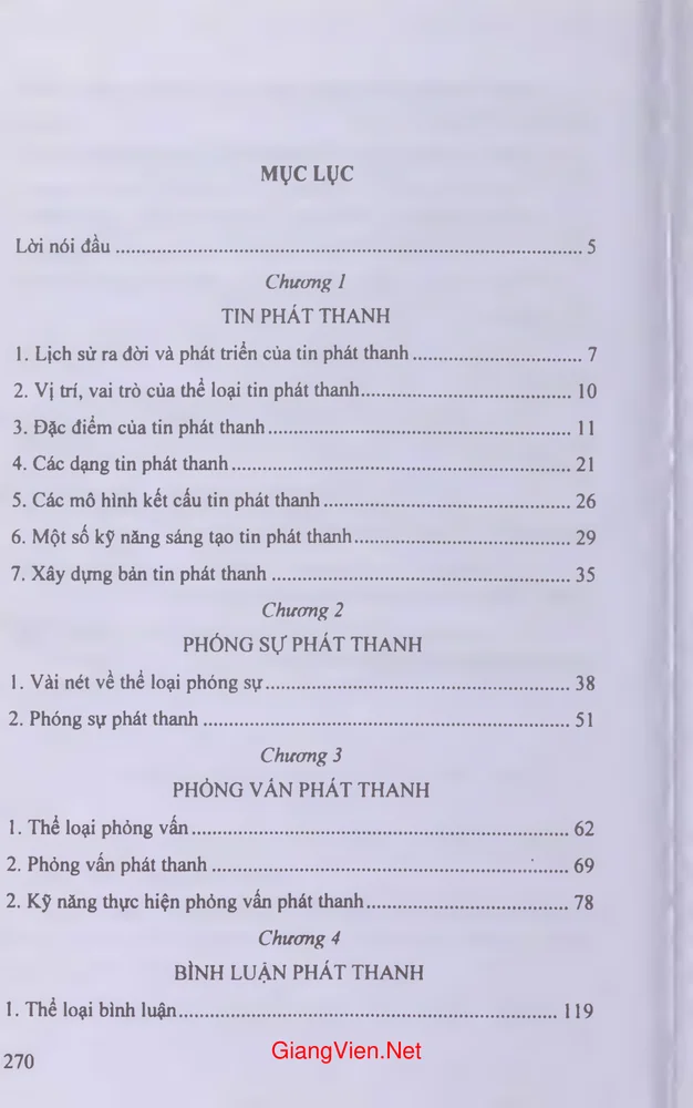 Trang 1 - Ảnh minh họa nội dung sách Các thể loại báo phát thanh