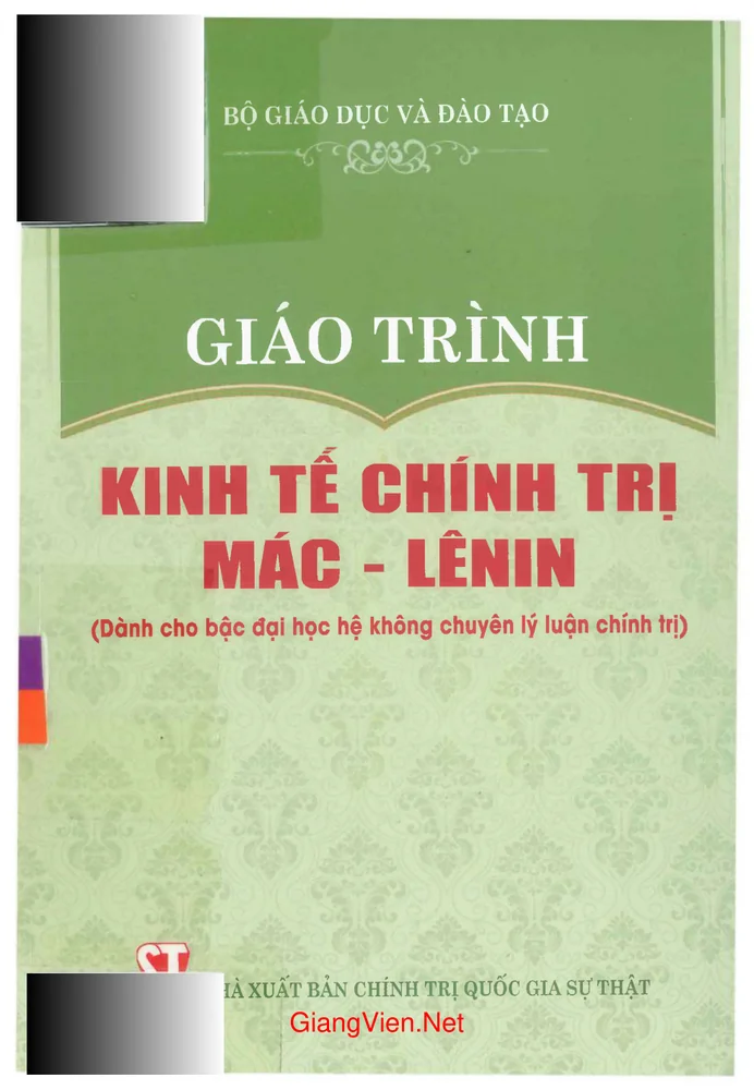 Giáo trình Kinh tế chính trị Mác - LêNin - không chuyên