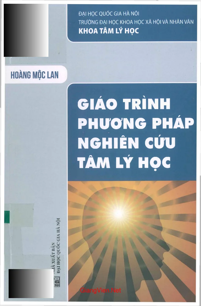 Giáo trình phương pháp nghiên cứu tâm lý học