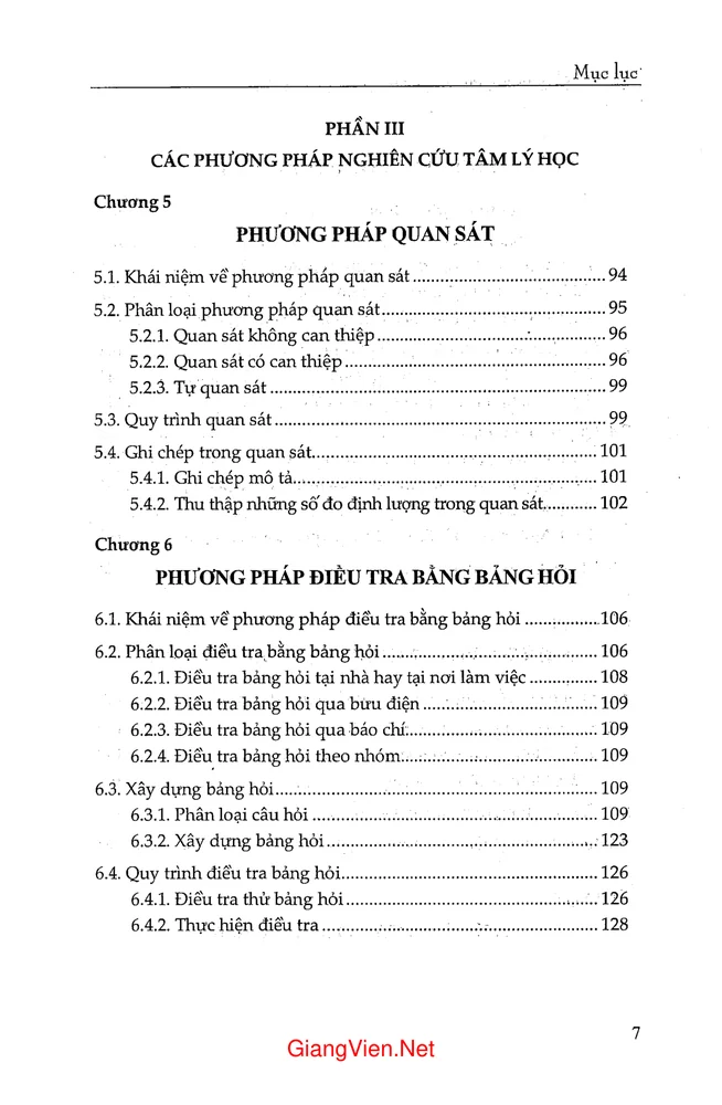 Trang 3 - Ảnh minh họa nội dung sách Giáo trình phương pháp nghiên cứu tâm lý học