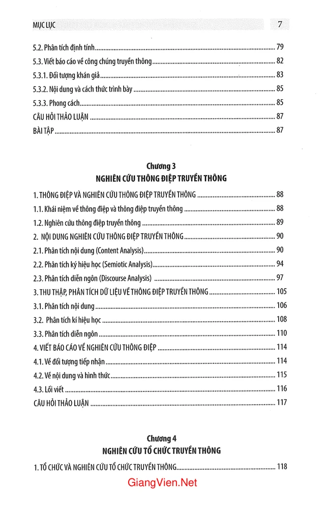 Trang 3 - Ảnh minh họa nội dung sách Giáo trình phương pháp nghiên cứu truyền thông