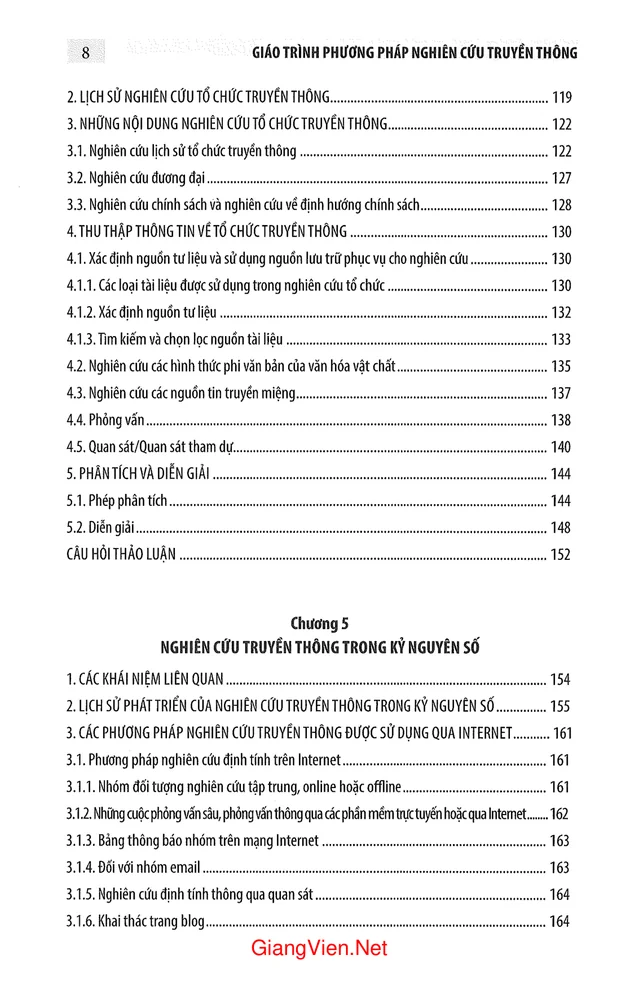 Trang 4 - Ảnh minh họa nội dung sách Giáo trình phương pháp nghiên cứu truyền thông