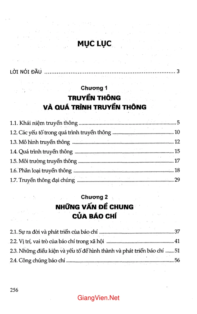 Trang 1 - Ảnh minh họa nội dung sách Giáo trình lý luận báo chí truyền thông