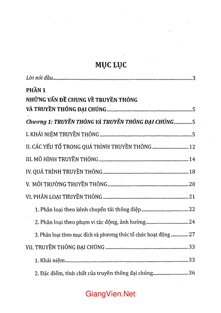 Trang 1 - Ảnh minh họa nội dung sách Các loại hình báo chí truyền thông