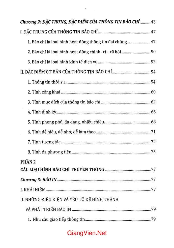 Trang 2 - Ảnh minh họa nội dung sách Các loại hình báo chí truyền thông