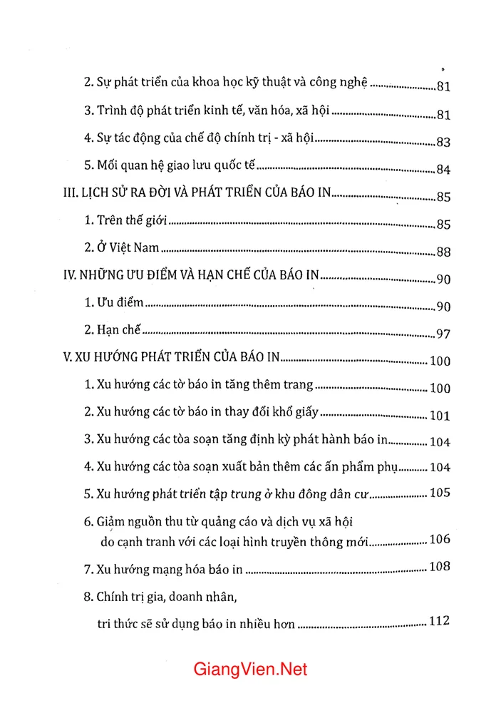 Trang 3 - Ảnh minh họa nội dung sách Các loại hình báo chí truyền thông