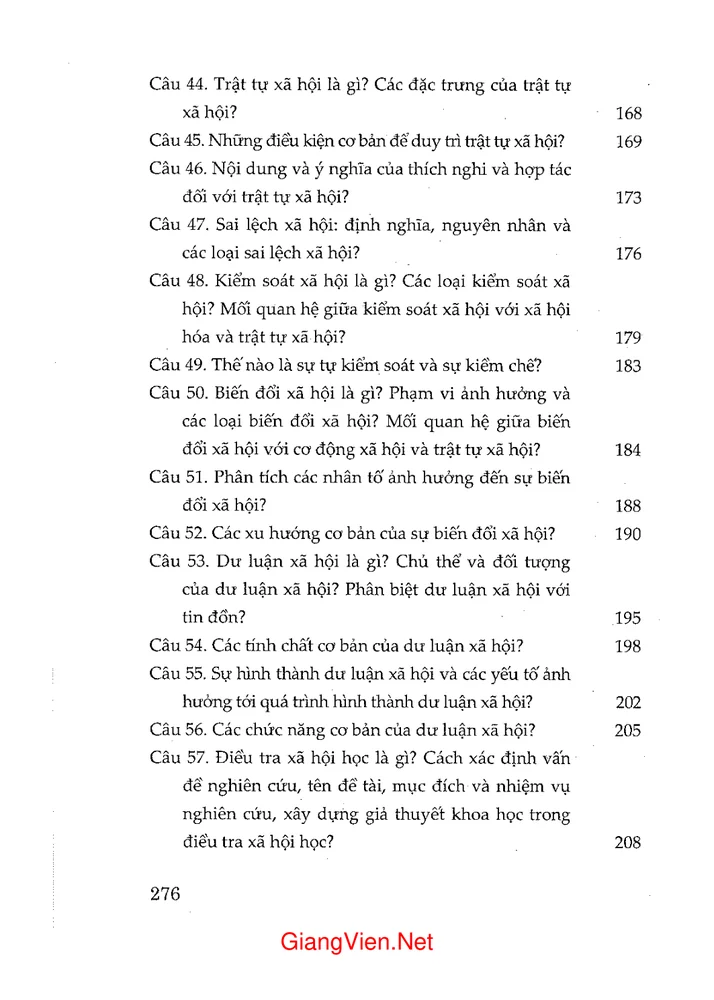 Trang 4 - Ảnh minh họa nội dung sách Hỏi đáp về xã hội học đại cương