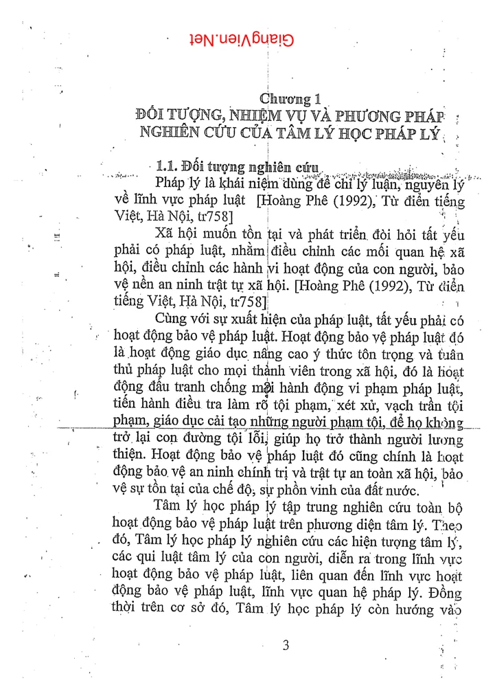 Trang 1 - Ảnh minh họa nội dung sách Đề cương Bài giảng Tâm lý học pháp lý