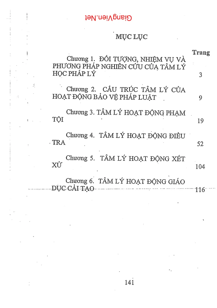 Trang 2 - Ảnh minh họa nội dung sách Đề cương Bài giảng Tâm lý học pháp lý