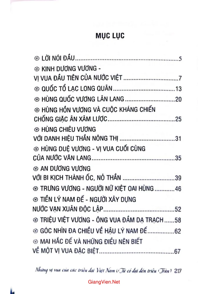 Trang 2 - Ảnh minh họa nội dung sách Những vị vua của các triều đại Việt Nam 