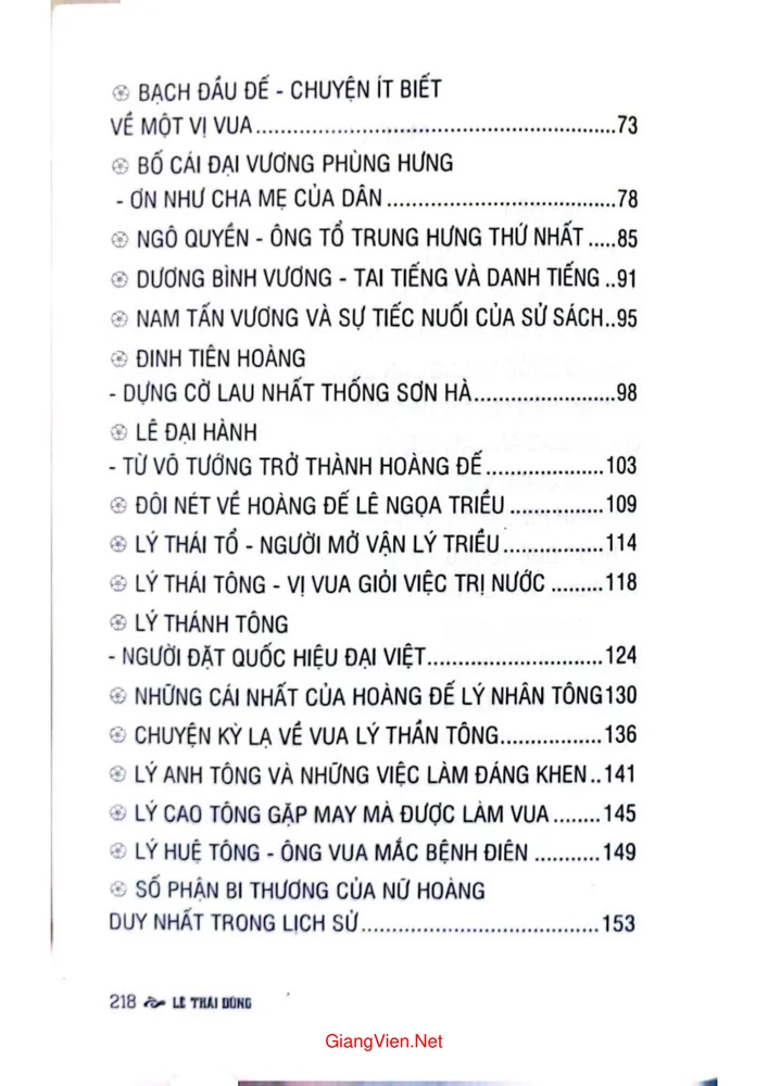 Trang 3 - Ảnh minh họa nội dung sách Những vị vua của các triều đại Việt Nam 