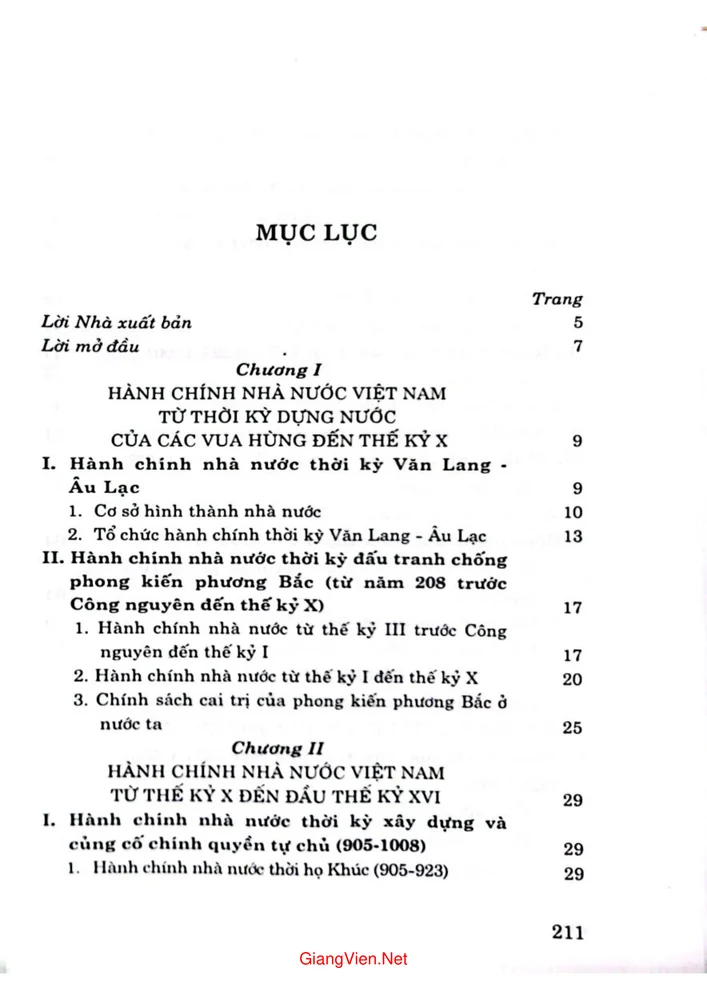 Trang 1 - Ảnh minh họa nội dung sách Tổng quan về lịch sử hành chính nhà nước Việt Nam