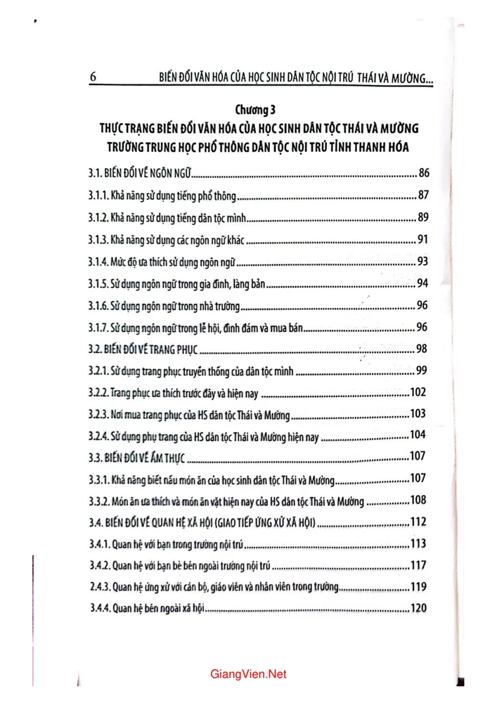 Trang 2 - Ảnh minh họa nội dung sách Biến đổi văn hóa của học sinh dân tộc nội trú Thái và Mường trong quá trình hội nhập và phát triển (Nghiên cứu trên địa bàn tỉnh Thanh Hó