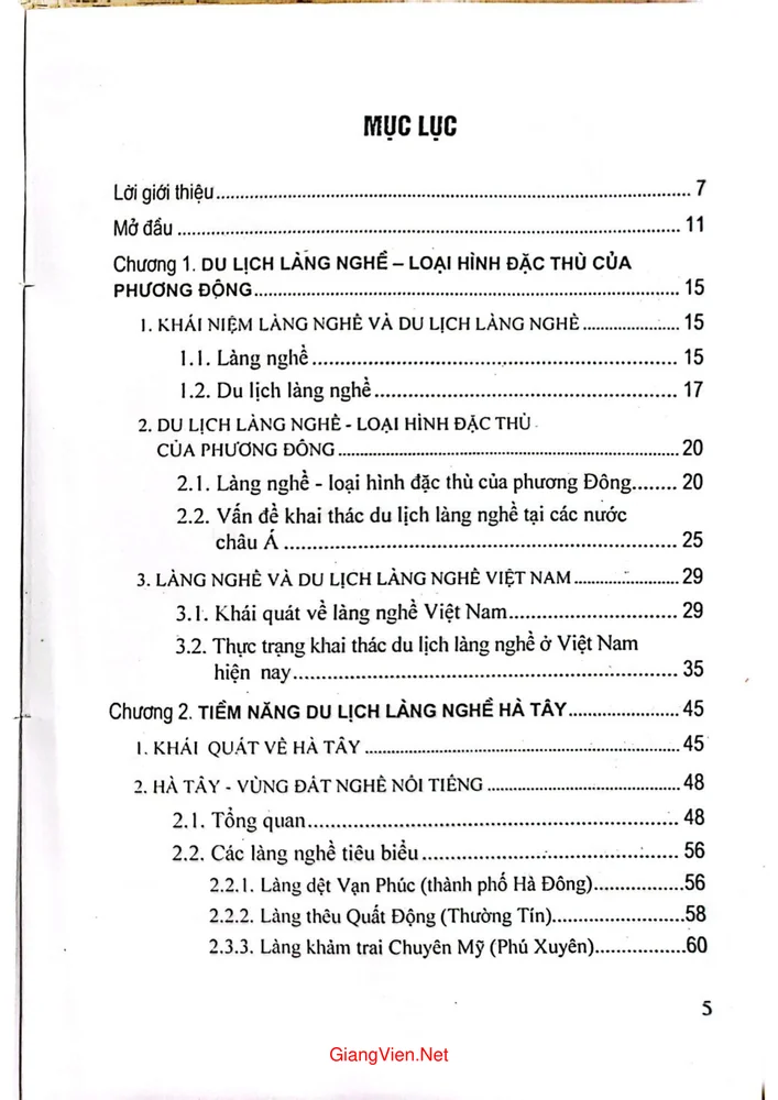 Trang 1 - Ảnh minh họa nội dung sách Phát triển du lịch làng nghề. Nghiên cứu trường hợp tỉnh Hà Tây