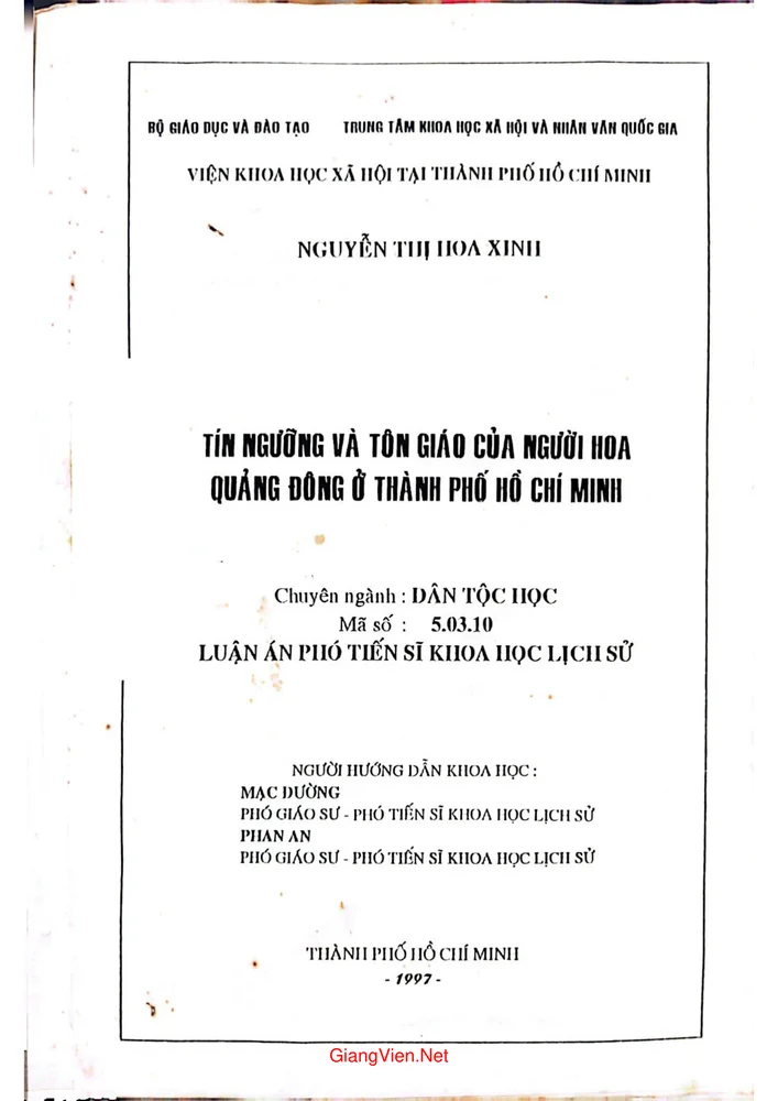Tín ngưỡng và tôn giáo của người Hoa Quảng Đông ở thành phố Hồ Chí Minh