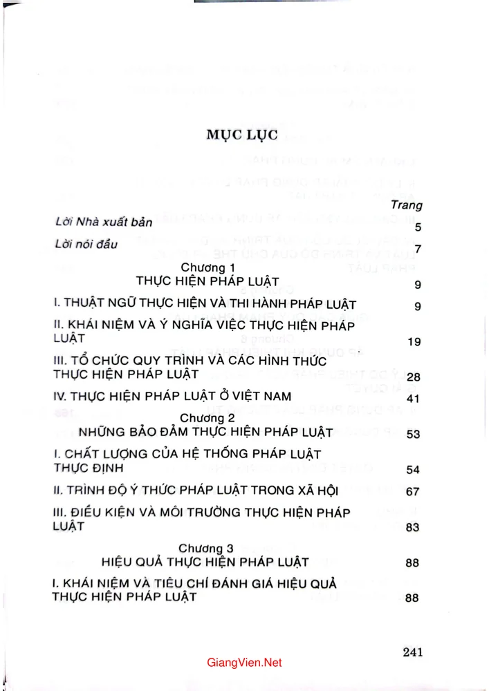 Trang 1 - Ảnh minh họa nội dung sách Thực hiện, áp dụng và giải thích pháp luật ở Việt Nam