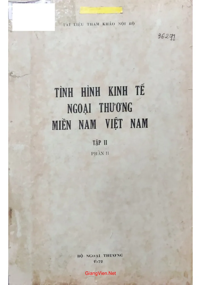 Tình hình kinh tế ngoại thương miền Nam Việt Nam (tập 2)