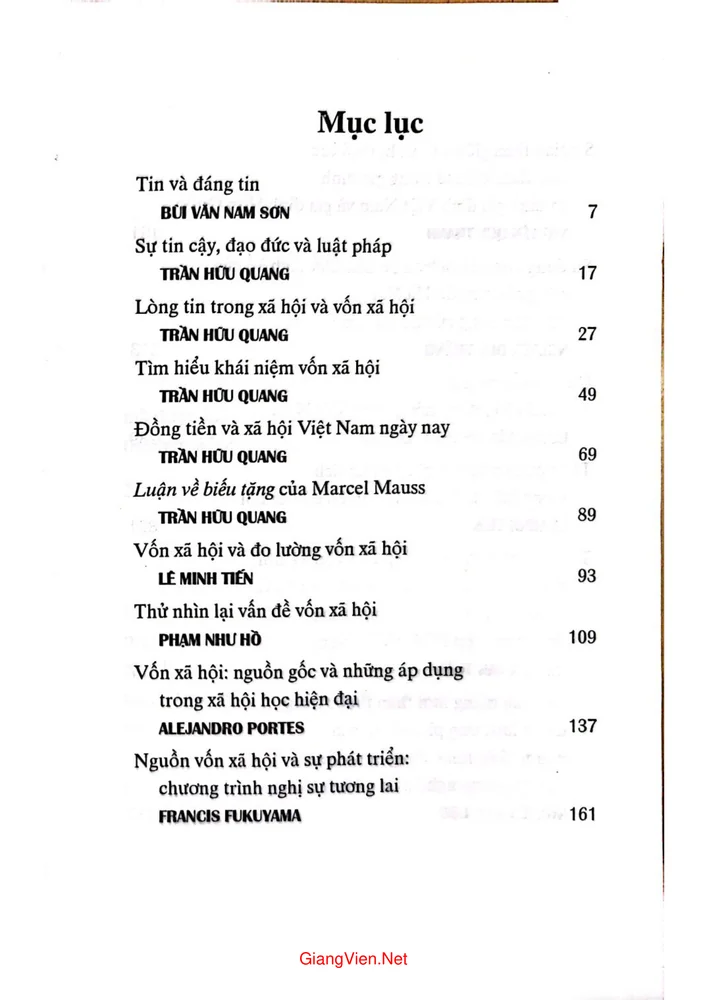 Trang 1 - Ảnh minh họa nội dung sách Lòng tin và vốn xã hội